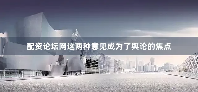配资论坛网这两种意见成为了舆论的焦点